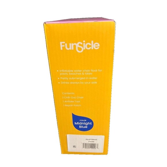 New Swimming Pool Chair Float New Funsicle Midnight Blue Inflatable Drink Holder - Picture 3 of 5